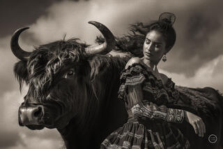Vaca Flamenco Sepia Dreams X
